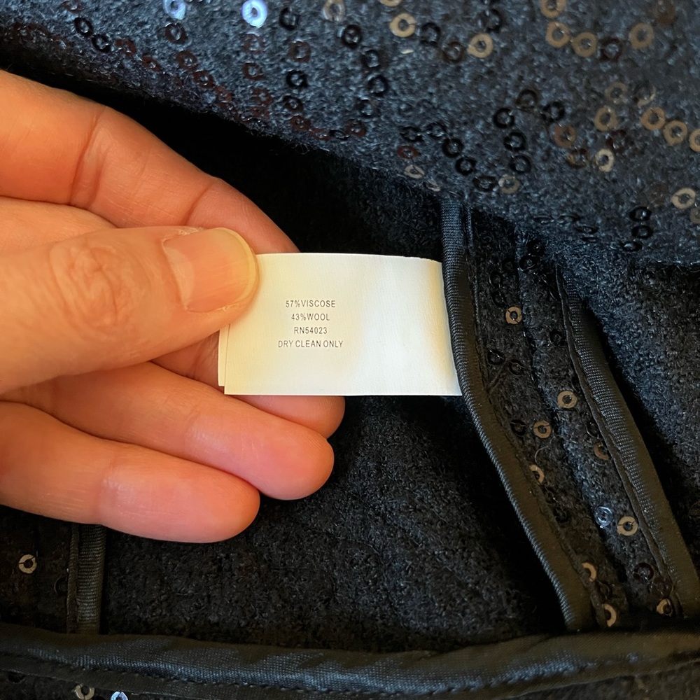 Banana Republic Sequin Blazer Black 4 - Picture 6 of 6